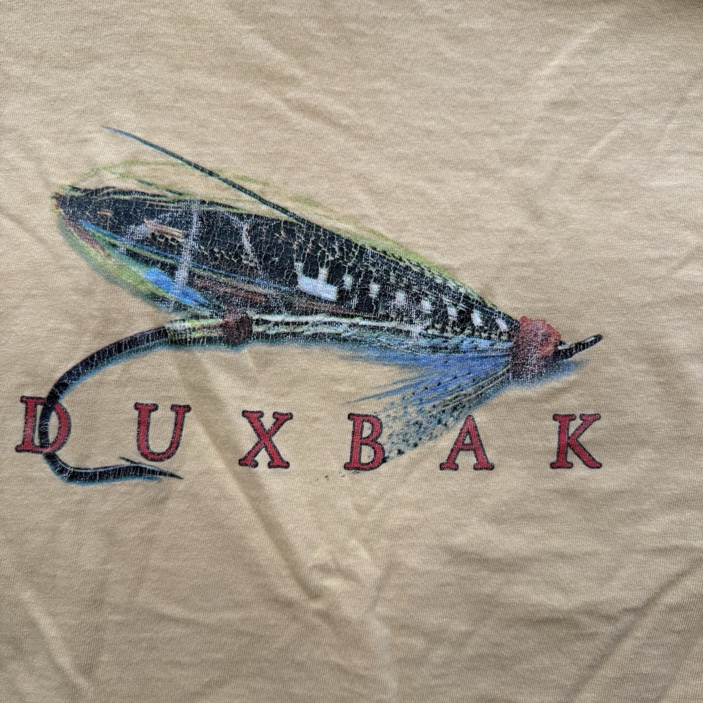 VTG Mens Xl Duxbak 90s Fly Fishing t shirt Distressed Made in USA